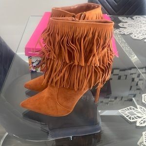 Tan Fringe Boots